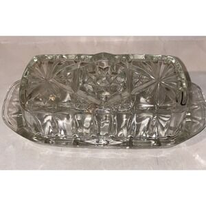 Vintage Anchor Hocking "Star of David" Butter Dish